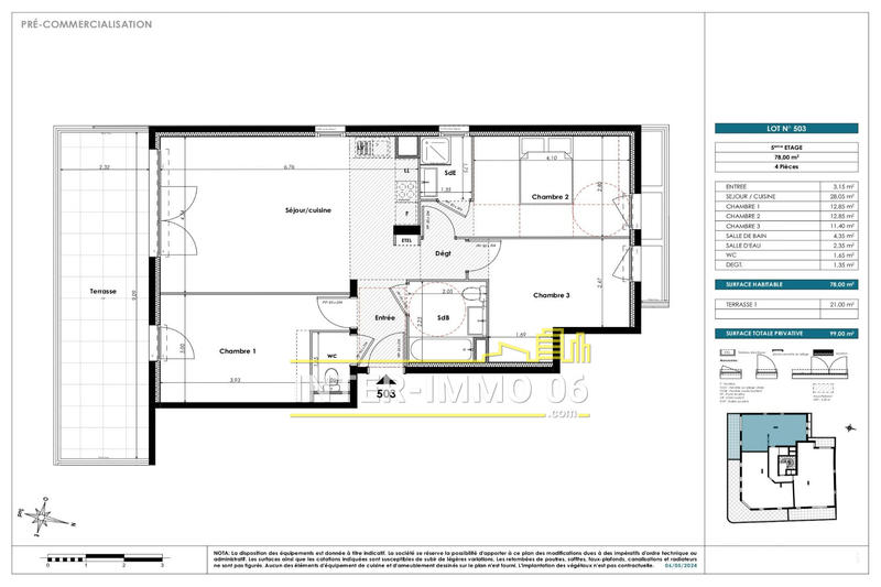 Appartement - 78 m² - 4 pièces