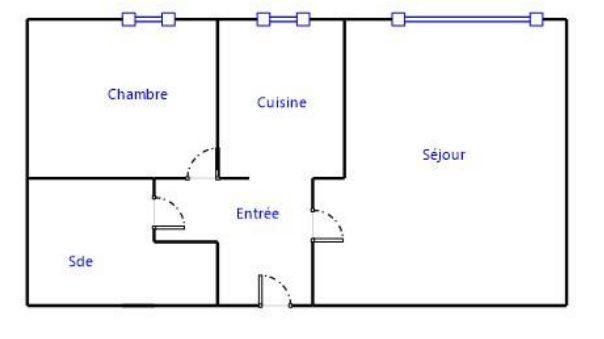 Appartement - 45 m² - 2 pièces