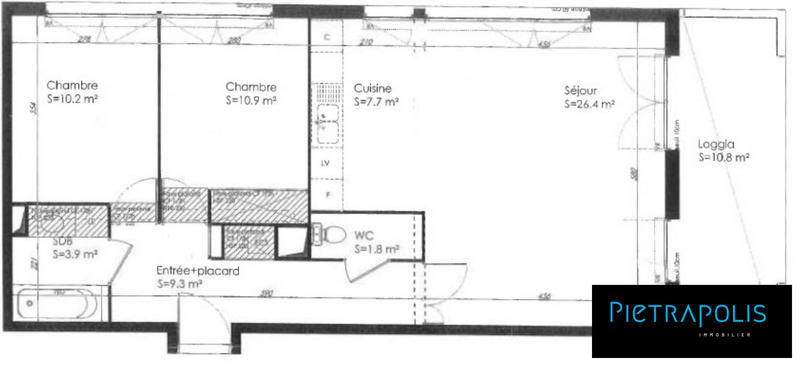 Appartement - 69 m² - 3 pièces