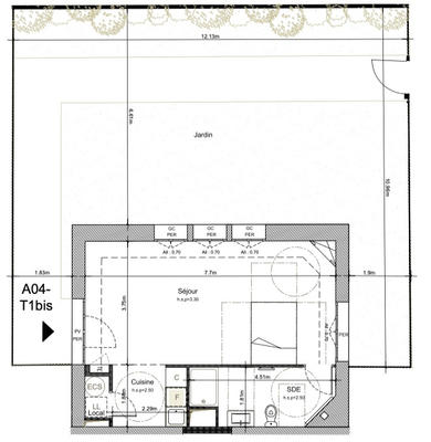 Appartement - 41 m² - 1 pièce