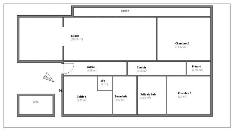 Appartement - 77 m² - 4 pièces