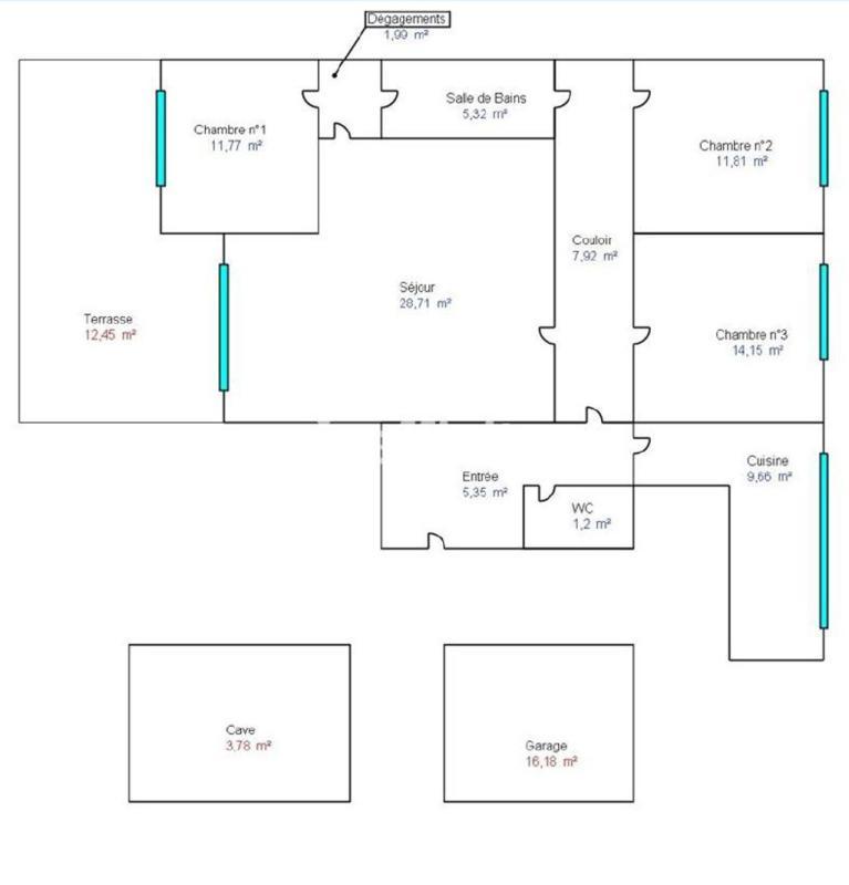 Appartement - 97 m² - 4 pièces