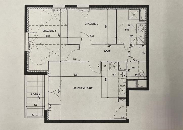 Appartement - 60 m² - 3 pièces