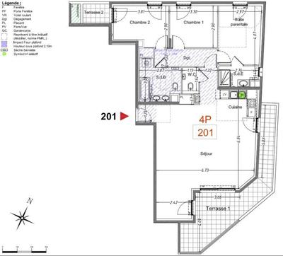 Appartement - 101 m² - 4 pièces