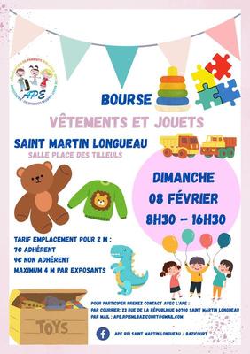 Bourse aux jouets, vêtements, articles de puériculture
