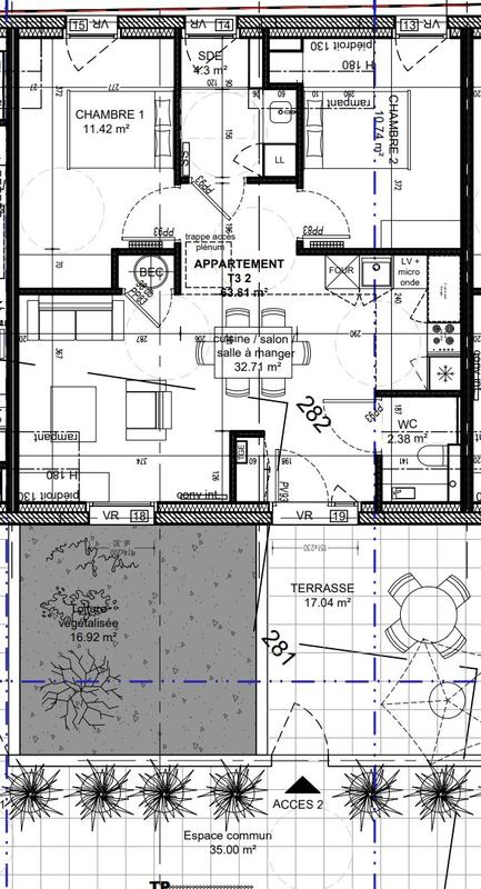 Appartement - 64 m² - 3 pièces