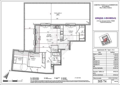 Appartement - 83 m² - 4 pièces