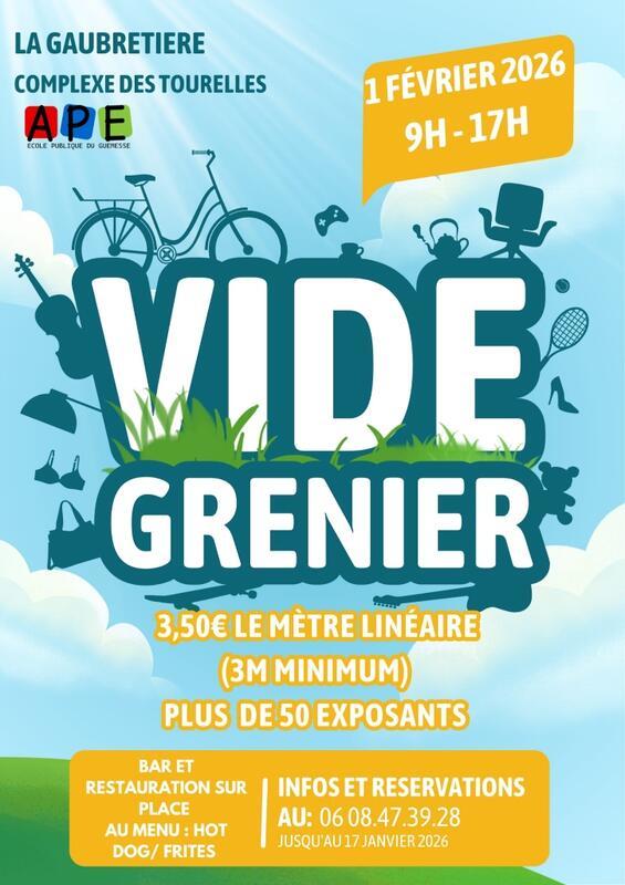 Vide greniers de l'ape de l'école du guémessé