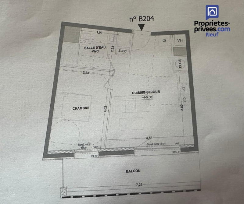 Appartement - 40 m² - 2 pièces