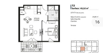 Appartement - 62 m² - 3 pièces