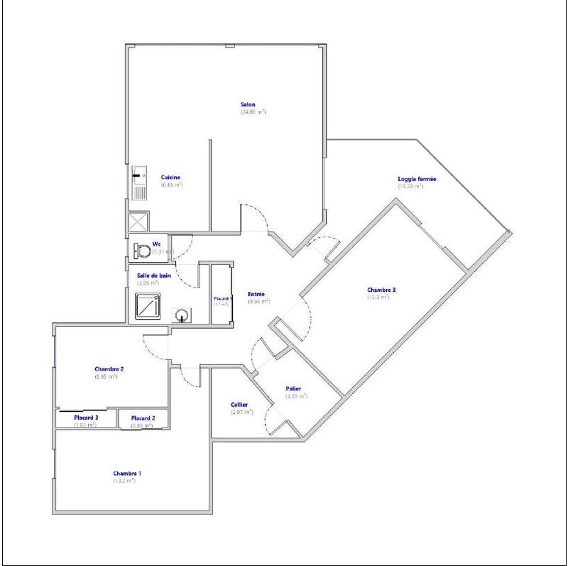 Appartement - 84 m² - 4 pièces