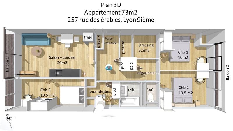 Chambre - 10 m² - 1 pièce