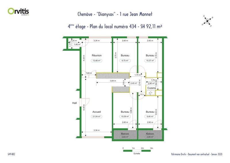 Bureau - 30 m² - 1 pièce