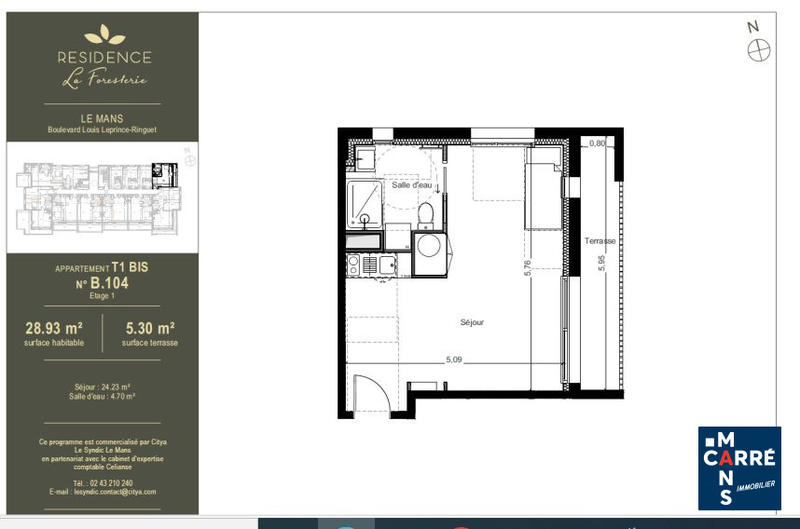 Appartement - 29 m² - 2 pièces
