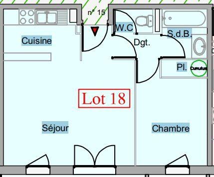 Appartement - 43 m² - 2 pièces