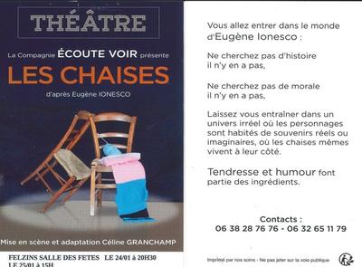 Théâtre  à Felzins : les chaises