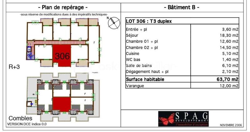 Duplex - 63 m² - 3 pièces