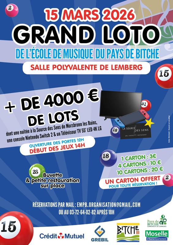 Loto de l'Ecole de Musique du Pays de Bitche