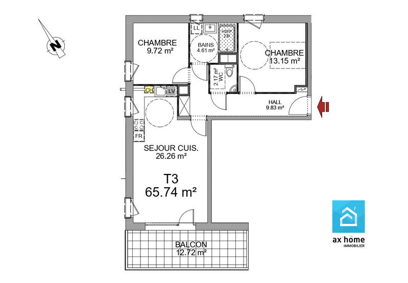 Appartement - 66 m² - 3 pièces