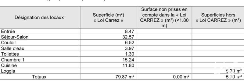 Appartement - 80 m² - 3 pièces