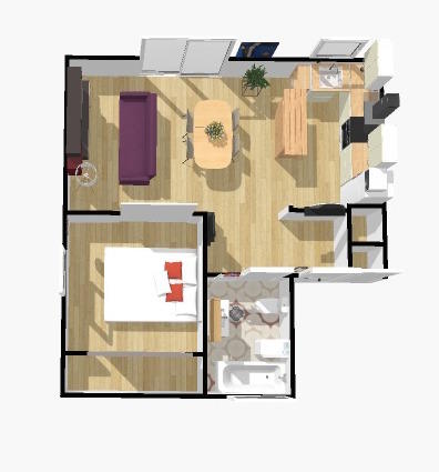 Appartement - 45 m² - 2 pièces