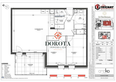 Appartement - 71 m² - 3 pièces