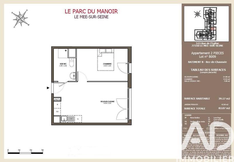 Appartement - 39 m² - 2 pièces