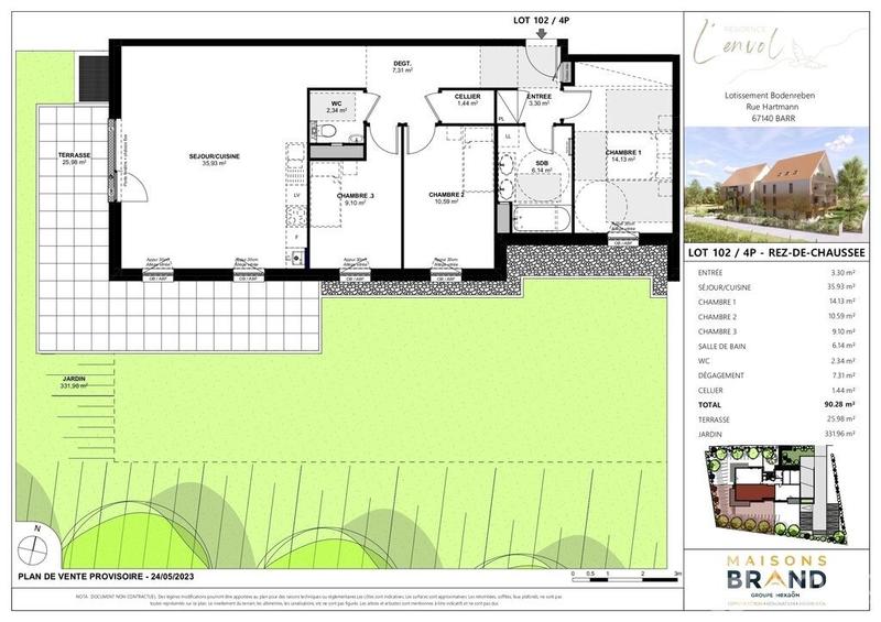 Appartement - 90 m² - 4 pièces