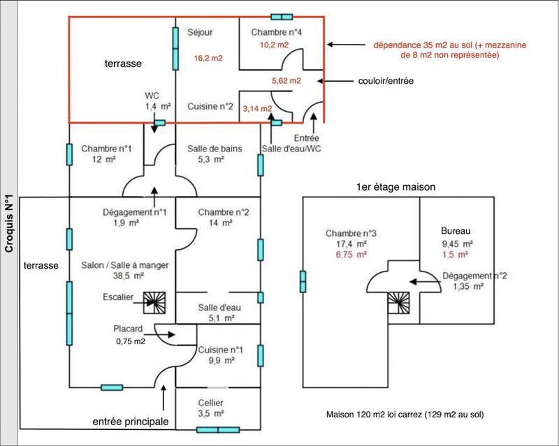 Maison - 120 m² - 6 pièces