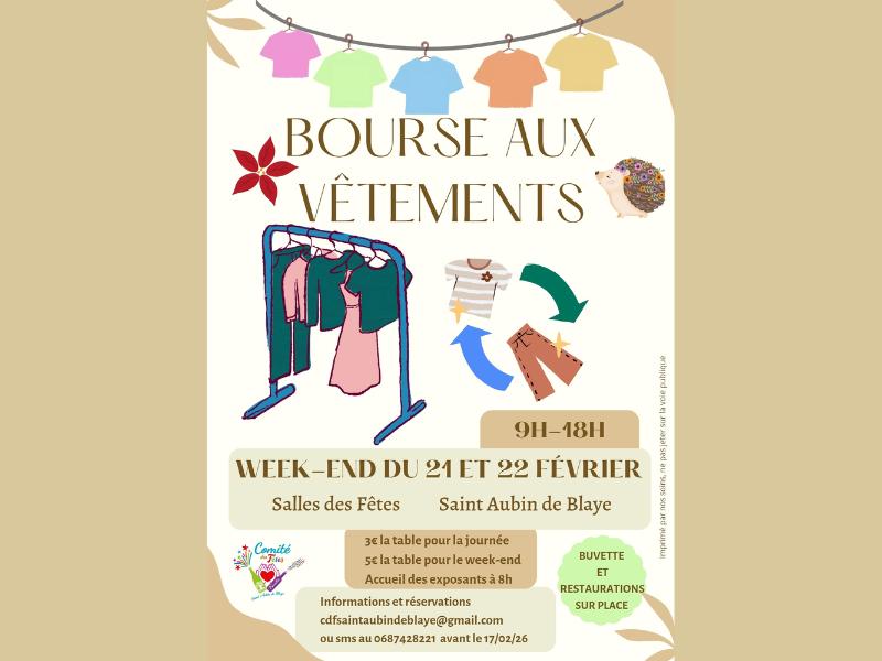 Bourse aux vêtements à Saint Aubin de Blaye