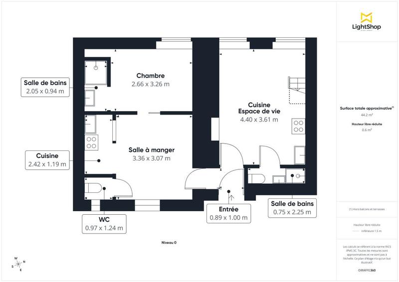 Appartement - 44 m² - 3 pièces