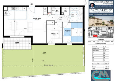 Appartement - 70 m² - 3 pièces