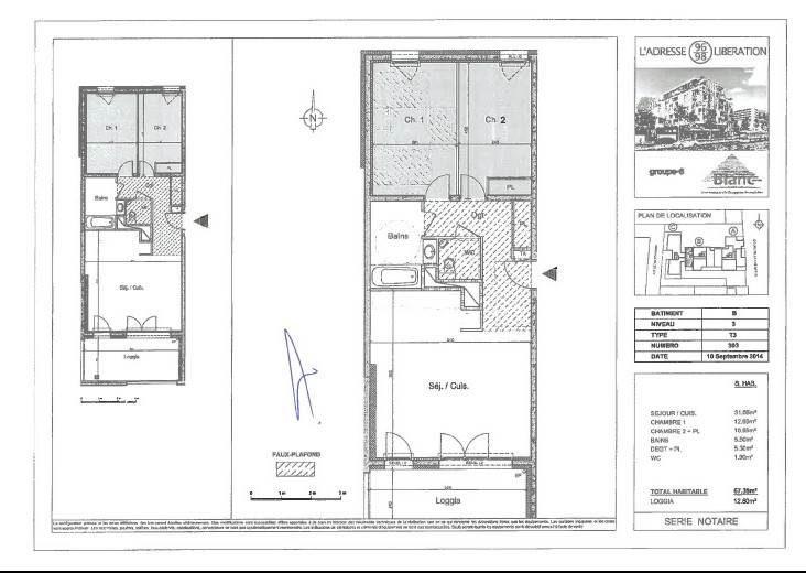 Appartement - 67 m² - 3 pièces