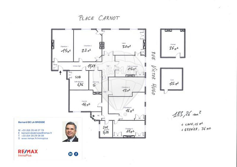 Appartement - 183 m² - 8 pièces