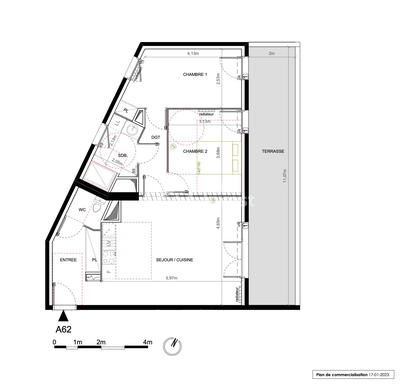 Appartement - 69 m² - 3 pièces