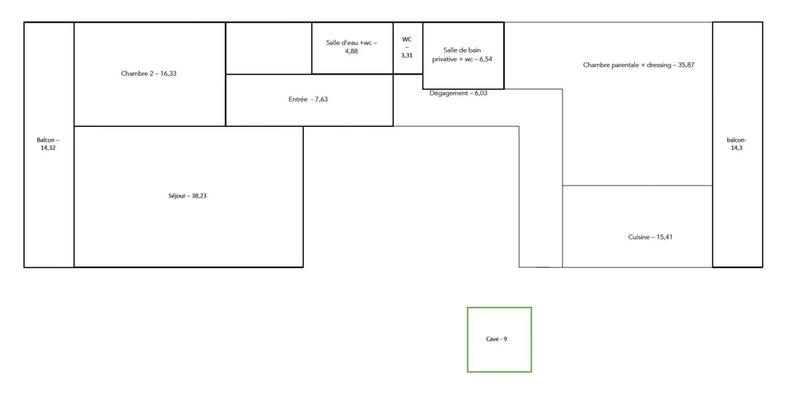 Appartement - 134 m² - 4 pièces