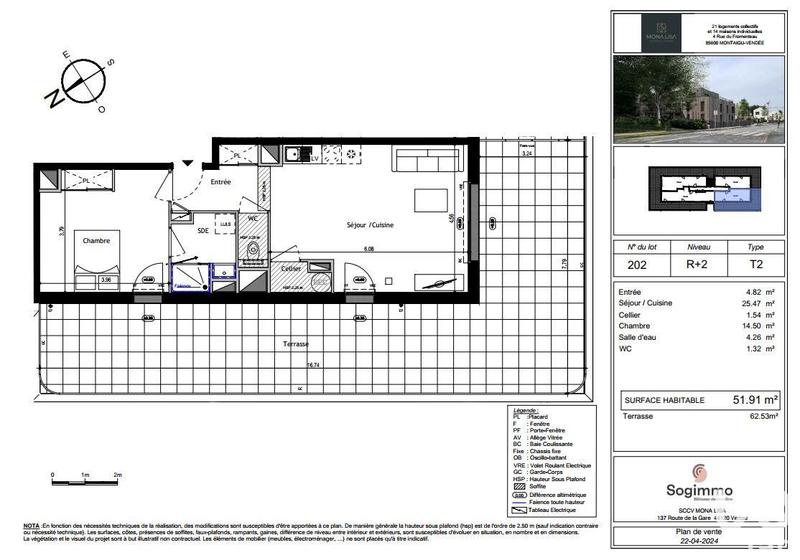Appartement - 51 m² - 2 pièces