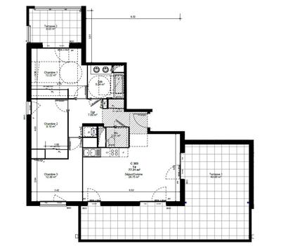 Appartement - 77 m² - 4 pièces