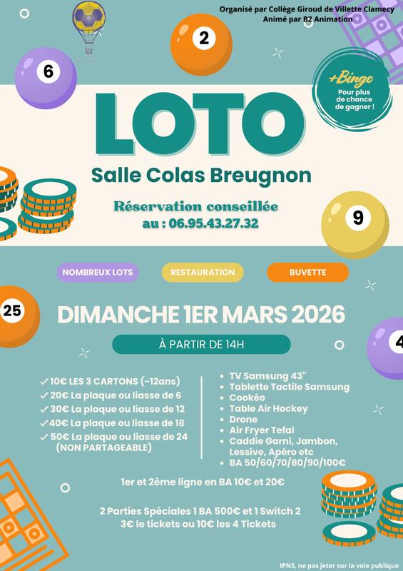 Loto du collège Giroud de Villette