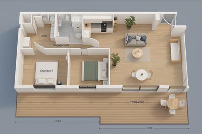 Appartement - 73 m² - 3 pièces