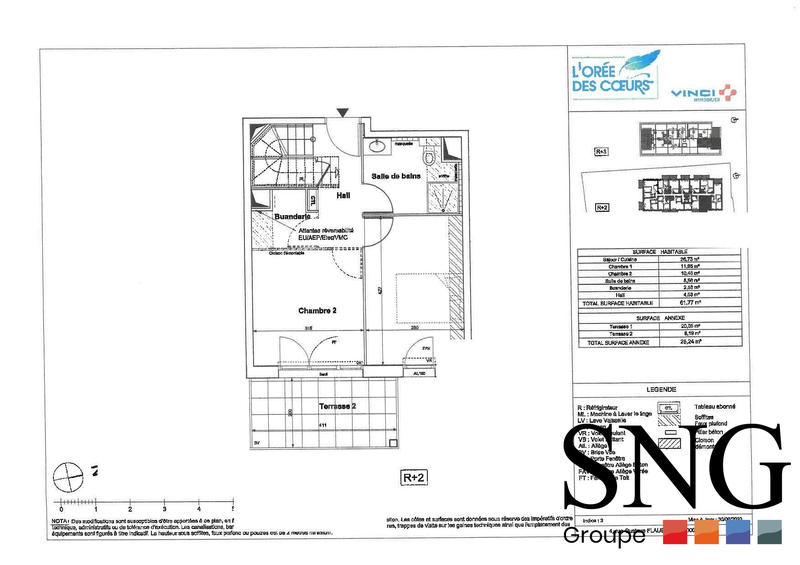 Appartement - 62 m² - 3 pièces