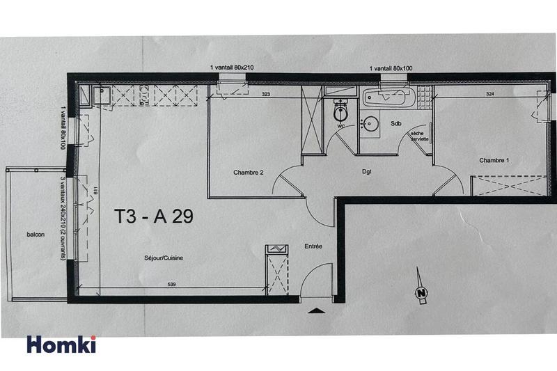 Appartement - 64 m² - 3 pièces