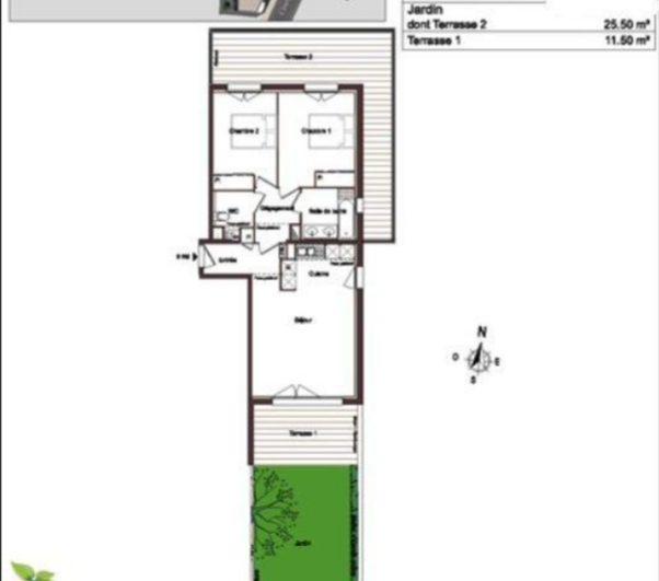 Appartement - 65 m² - 3 pièces