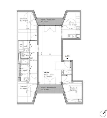 Appartement - 87 m² - 4 pièces