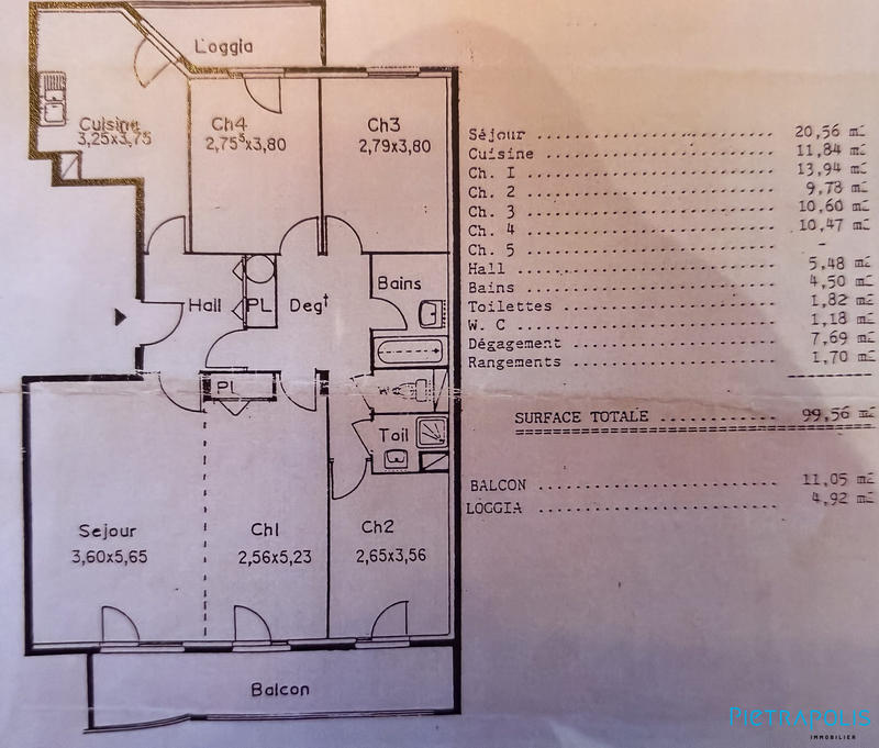 Appartement - 100 m² - 4 pièces