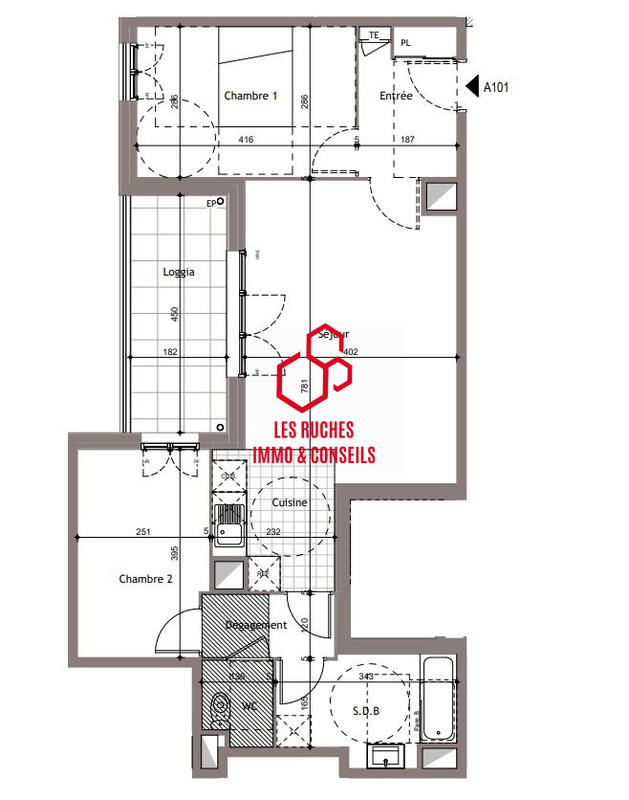 Appartement - 65 m² - 3 pièces