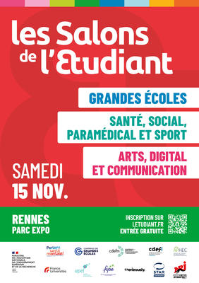 Les Salons de l'Etudiant grandes écoles / santé, social, paramédical et sport / arts, digital et communication à Rennes