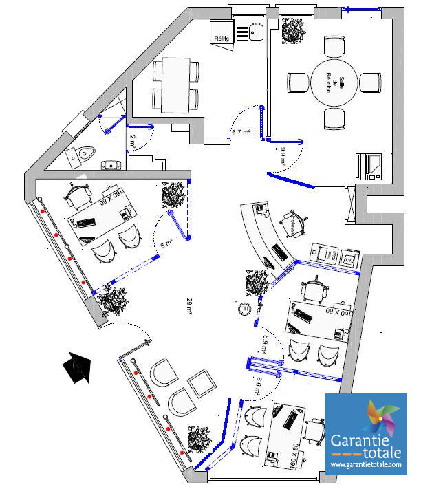 Local commercial - 65 m² - 5 pièces