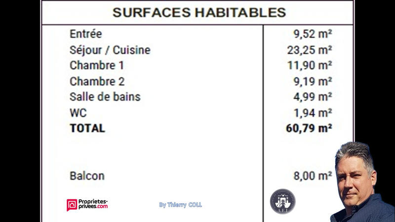 Appartement - 60 m² - 3 pièces