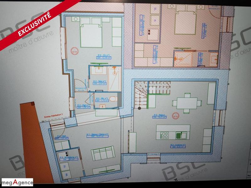 Maison ancienne - 108 m² - 4 pièces